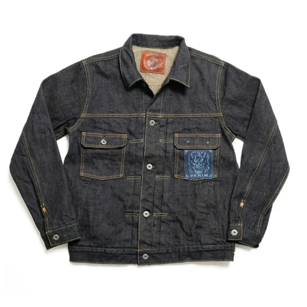 ONI DENIM 14oz Indigo x Beige BLUE ONI 2nd Type Denim Jacket Front
