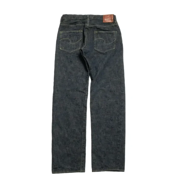 ONI DENIM 17oz Bumpy Denim Kusaki Just Right Straight Jeans Back
