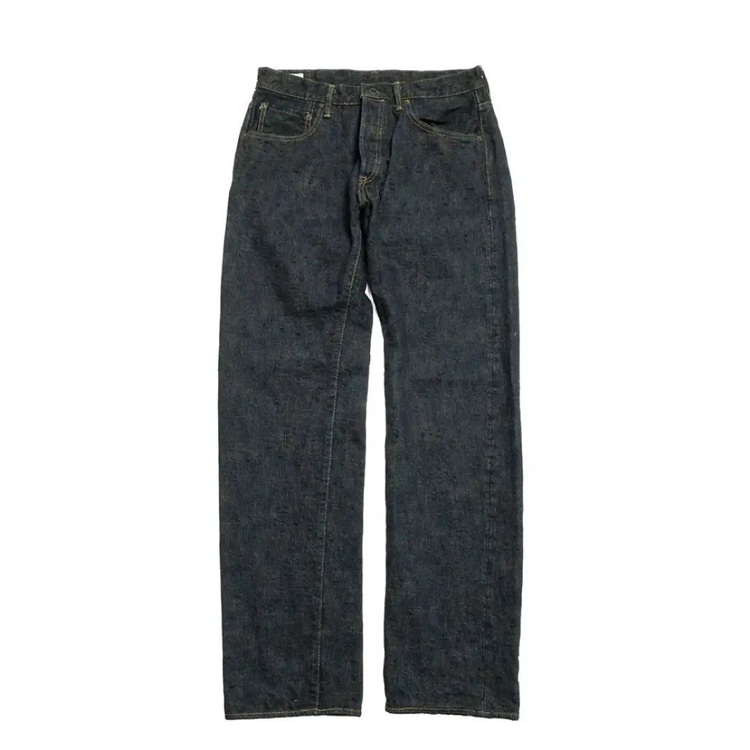 ONI DENIM 17oz Bumpy Denim Kusaki Just Right Straight Jeans Front ONI DENIM 17oz Bumpy Denim Kusaki Just Right Straight Jeans Front