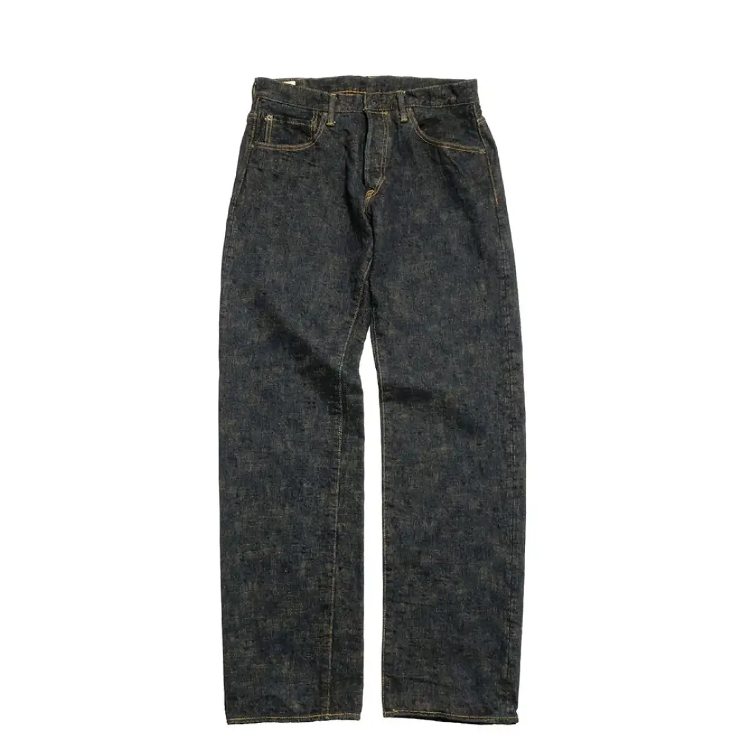 ONI DENIM 17oz Bumpy Denim Oudo Just Right Straight Jeans Front ONI DENIM 17oz Bumpy Denim Oudo Just Right Straight Jeans Front