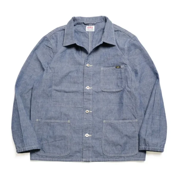 ONI DENIM Coveralls 8oz Chambray Work Jacket Front