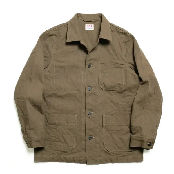 ONI DENIM Coveralls Sulfur Heavy Oxford Jacket Front