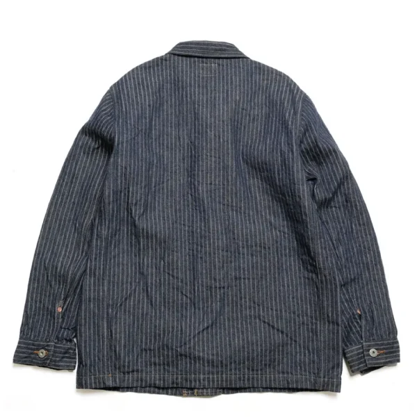 ONI DENIM Drop-Needle Stitching Jacquard Striped Denim Coveralls Back