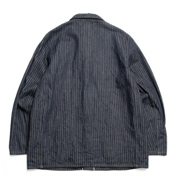 ONI DENIM Drop-Needle Stitching Jacquard Striped Denim Coveralls Back