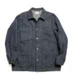 ONI DENIM Drop-Needle Stitching Jacquard Striped Denim Coveralls Front