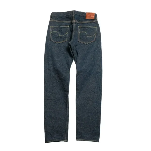 ONI DENIM High Rise Relax Tapered 15oz Crushed Concrete Denim KABUKI Selvedge Jeans Back