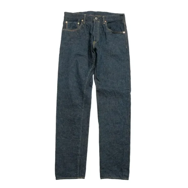ONI DENIM High Rise Relax Tapered 15oz Crushed Concrete Denim KABUKI Selvedge Jeans Front