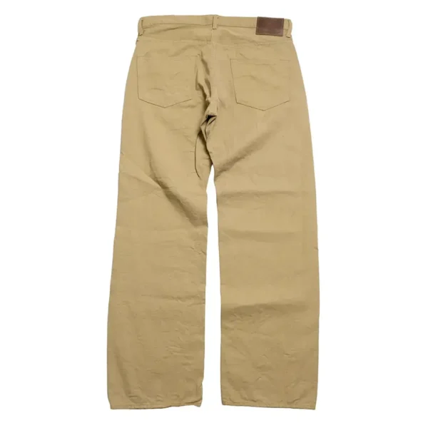 ONI DENIM Relax Straight Selvedge Chino Cloth Khaki Beige Pants Back