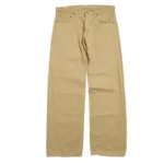 ONI DENIM Relax Straight Selvedge Chino Cloth Khaki Beige Pants Front