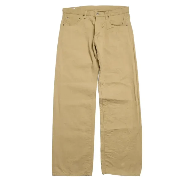 ONI DENIM Relax Straight Selvedge Chino Cloth Khaki Beige Pants Front