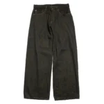 ONI Denim 12oz Black x Olive Selvedge Denim Super Wide Straight Jeans front