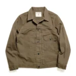 ONI Denim 13oz Sulfur Heavy Oxford 1st Type Denim Jacket Olive Brown Front