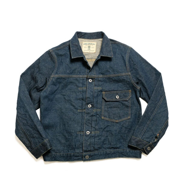 ONI Denim 15oz Ishikawa-dai Denim 1st Type Long Denim Jacket Front