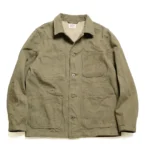 ONI Denim 18oz Olive Denim Coverall Jacket Front