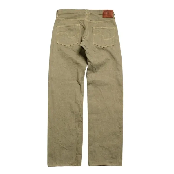ONI Denim 18oz Olive Denim Regular Straight Jeans Back