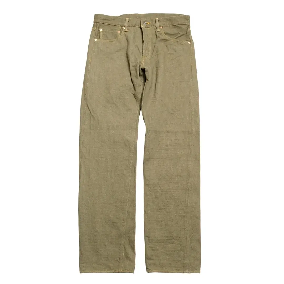ONI Denim 18oz Olive Denim Regular Straight Jeans Front ONI Denim 18oz Olive Denim Regular Straight Jeans Front