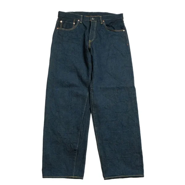 ONI Denim 20oz Secret Denim Super Wide Tapered Jeans – Olive Weft Front