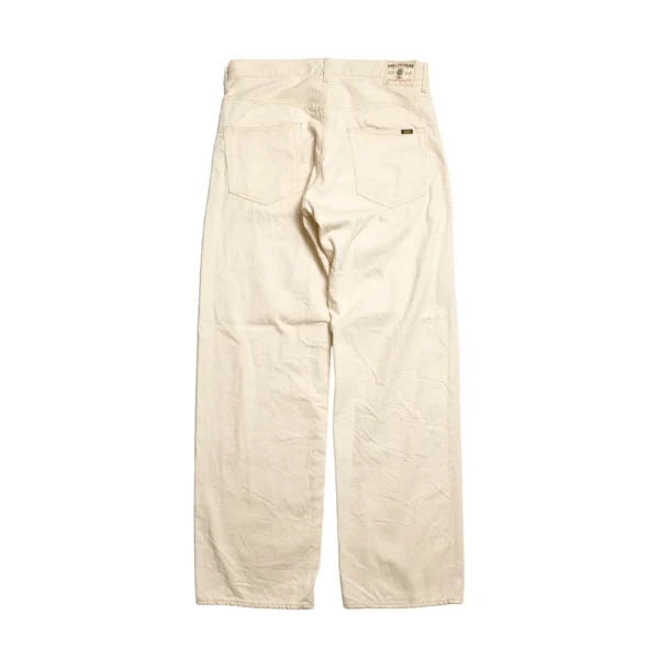 ONI Denim Wide Straight Fit – 12.4oz Organic Cotton White Selvedge Jeans Back