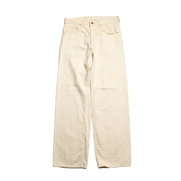 ONI Denim Wide Straight Fit – 12.4oz Organic Cotton White Selvedge Jeans Front